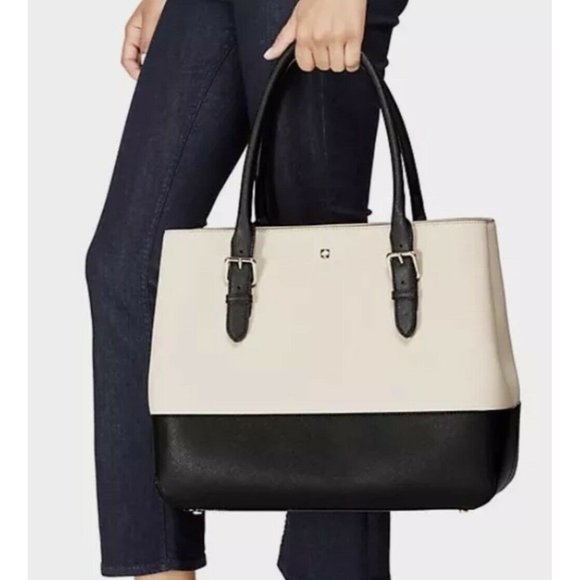 kate spade Handbags - NWT Kate Spade - Cove Street Colorblock Airel - Shoulder Bag-Ostrich Egg/Black